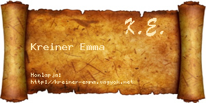 Kreiner Emma névjegykártya