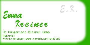 emma kreiner business card